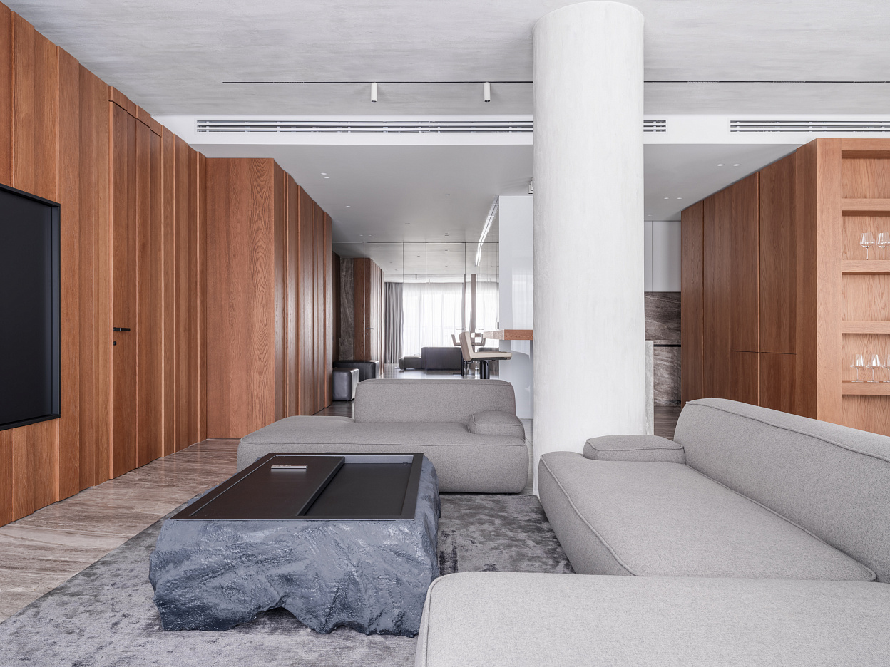 ДЕКОРАТИВНЫЕ ПОКРЫТИЯ ПОД БЕТОН, ХУДОЖЕСТВЕННАЯ РОСПИСЬ, КРАСКА SATIN SM В ПРОЕКТЕ СЕРГЕЯ МАНСУРОВА, ЕКБ